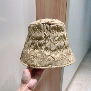 Luxury Womens Hats Prada Nylon Bucket Hat in Beige A190PP110 AA155616