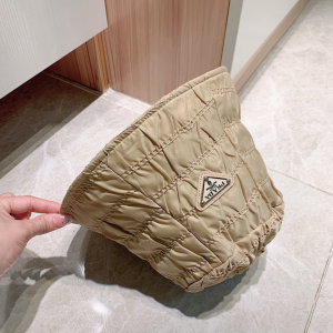 Luxury Womens Hats Prada Nylon Bucket Hat in Beige A190PP110 AA155616