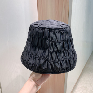 Luxury Womens Hats Prada Nylon Bucket Hat in Black A190PP110 AA155617