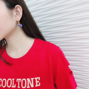 Luxury Womens Jewelry Dolce Gabbana Blue Heart Earrings A205PP150 AA155660