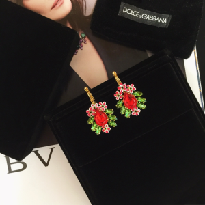 Luxury Womens Jewelry Dolce Gabbana Crystals Flower Earrings A205PP170 AA155659