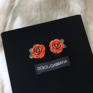 Dolce Gabbana Rose Flower Earrings 