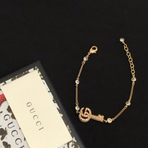 Gucci Crystal Embellished Double G Key Bracelet 