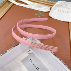 Luxury Womens Belts Dior ID Belt in Pink Smooth Calfskin 15MM A175PP240 AA156393
