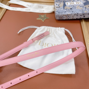 Luxury Womens Belts Dior ID Belt in Pink Smooth Calfskin 15MM A175PP240 AA156393