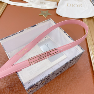 Luxury Womens Belts Dior ID Belt in Pink Smooth Calfskin 15MM A175PP240 AA156393