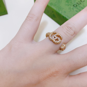 Luxury Womens Jewelry Gucci Double G Key Ring with Crystals A152PP120 AA156332