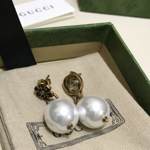 Luxury Womens Jewelry Gucci Interlocking G and Pearl Earring A152PP100 AA156336
