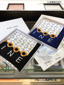 Luxury Womens Scarf Celine Chain Printed Silk Scarf in Blue 90x90CM A151PP200 AA156139