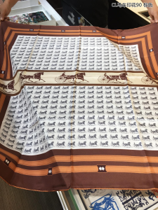 Celine Paris Silk Scarf Brown 