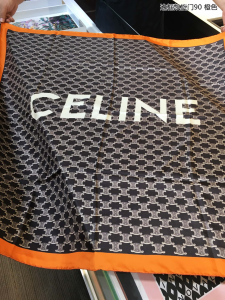 Celine Triomphe Silk Scarf Orange 
