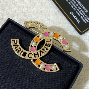 Chanel CC Logo Gold Brooch 