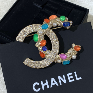 Chanel Diamonds CC Logo Brooch 