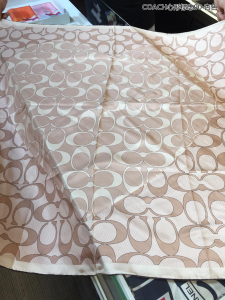 Coach Signature Silk Scarf Beige 