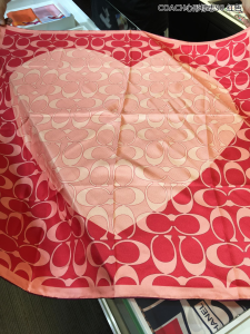 Coach Signature Silk Scarf Red 