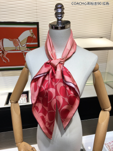 Luxury Womens Scarf Coach Signature Silk Scarf in Red 90x90CM A151PP180 AA156769