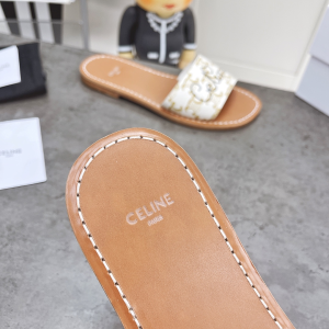 Luxury Womens Shoes Celine White Triomphe Slide Sandal 35 To 39 A151PP420 AA156881