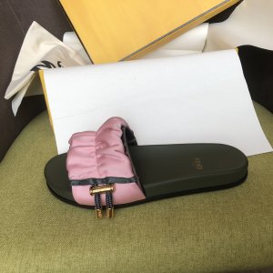 Luxury Womens Shoes Fendi Pink Nylon Slide Sandal 35 To 41 A151PP500 AA156789