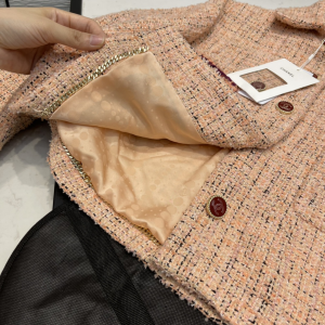 Luxury Womens Clothing Chanel Pink Tweed Jacket SML A198PP1080 AA156960