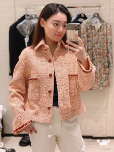 Luxury Womens Clothing Chanel Pink Tweed Jacket SML A198PP1080 AA156960