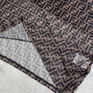 Luxury Womens Clothing Fendi FF Logo Jacquard Dress SML A198PP680 AA156957