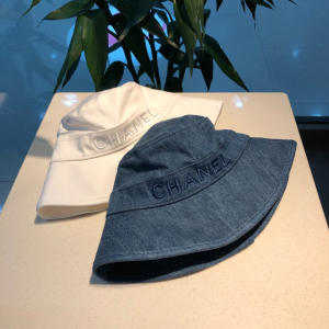 Luxury Womens Hats Chanel Denim Blue Cotton Fishermen Bucket Hat A190PP90 AA156932