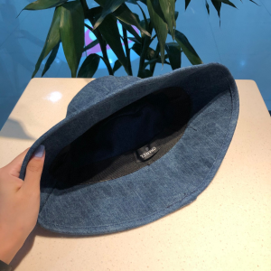Luxury Womens Hats Chanel Denim Blue Cotton Fishermen Bucket Hat A190PP90 AA156932