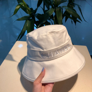 Luxury Womens Hats Chanel White Cotton Fishermen Bucket Hat A190PP90 AA156931