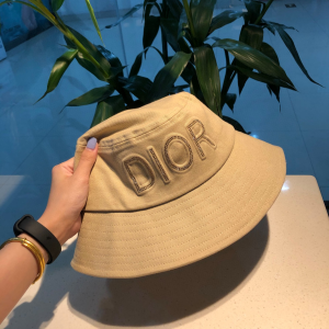 Luxury Womens Hats Dior Beige Cotton Fishermen Bucket Hat A190PP100 AA156935