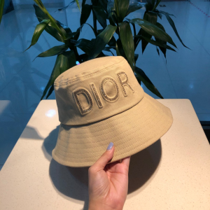 Luxury Womens Hats Dior Beige Cotton Fishermen Bucket Hat A190PP100 AA156935