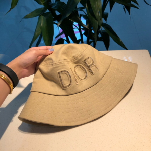 Luxury Womens Hats Dior Beige Cotton Fishermen Bucket Hat A190PP100 AA156935