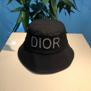 Luxury Womens Hats Dior Black Cotton Fishermen Bucket Hat A190PP100 AA156934