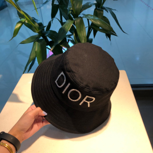 Luxury Womens Hats Dior Black Cotton Fishermen Bucket Hat A190PP100 AA156934