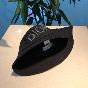 Luxury Womens Hats Dior Black Cotton Fishermen Bucket Hat A190PP100 AA156934