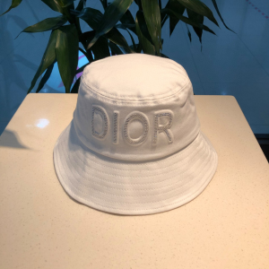 Luxury Womens Hats Dior White Cotton Fishermen Bucket Hat A190PP100 AA156933