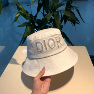 Luxury Womens Hats Dior White Cotton Fishermen Bucket Hat A190PP100 AA156933
