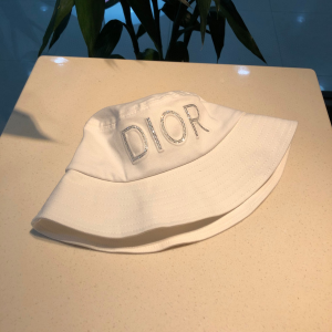 Luxury Womens Hats Dior White Cotton Fishermen Bucket Hat A190PP100 AA156933