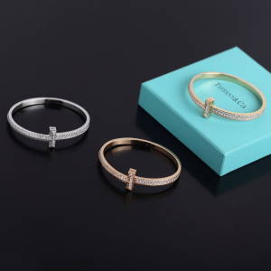 Tiffany T1 Narrow Diamond Hinged Bangle Bracelet 