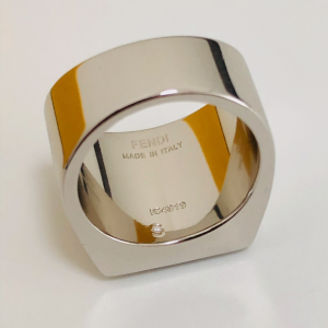 Luxury Womens Jewelry Fendi Silver Forever Fendi Signet Ring A39PP135 AA157033