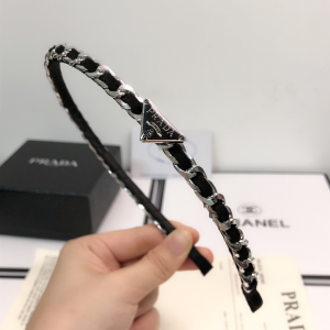 Prada Triangle Logo Hair Headband 