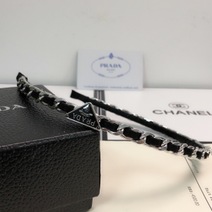 Luxury Womens Headband Prada Triangle Logo Hair Headband A152PP100 AA157575