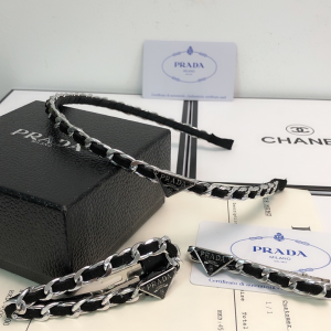 Luxury Womens Headband Prada Triangle Logo Hair Headband A152PP100 AA157575