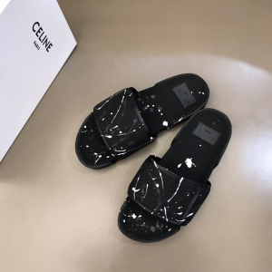 Luxury Womens Shoes Celine 2021 Black Canvas Slide Sandal 35 To 44 A151PP390 AA157500