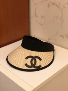 Chanel Raffia Champ II CC Visor Cap Hat 