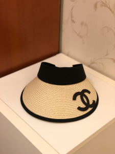 Luxury Womens Hats Chanel Raffia Champ II CC Visor Cap Hat A190PP85 AA157673