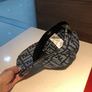 Luxury Womens Hats Fendi FF Logo Jacquard Baseball Cap Hat in Black A190PP95 AA157662