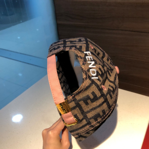 Luxury Womens Hats Fendi FF Logo Jacquard Baseball Cap Hat in Brown A190PP95 AA157663