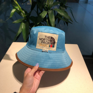 Guci x The North Face Blue Fabric Bucket Cap Hat 