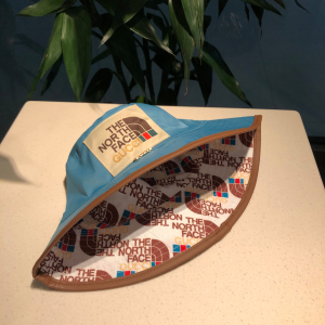 Luxury Womens Hats Guci x The North Face Blue Fabric Bucket Cap Hat A190PP100 AA157668