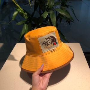 Guci x The North Face Yellow Fabric Bucket Cap Hat 